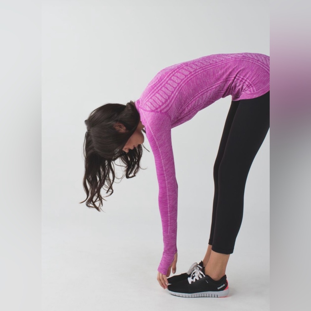 EUC Lululemon Rest Less Pullover Heathered Ultraviolet Purple Long Sleeve Sz 10 - Picture 2 of 13